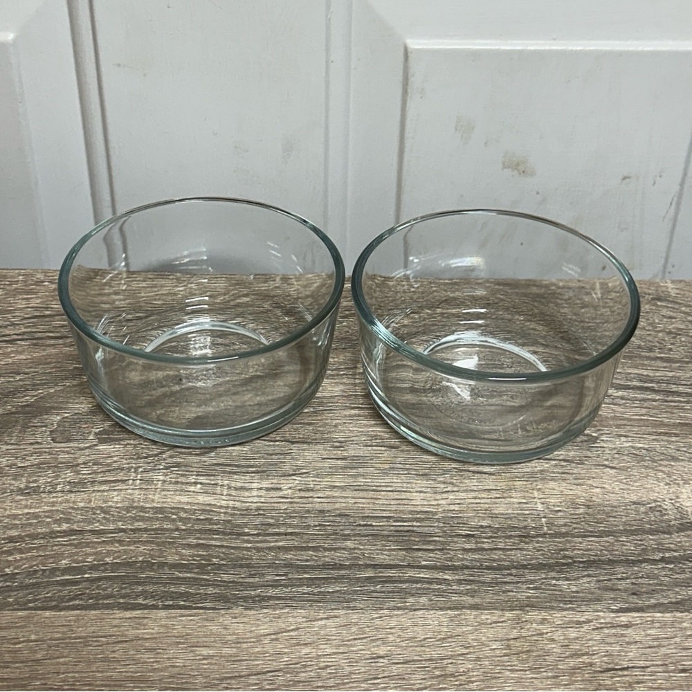 Anchor Hocking Set Of 2- 2 Cup  Clear‎ Glass Bowls USA 472 ML
